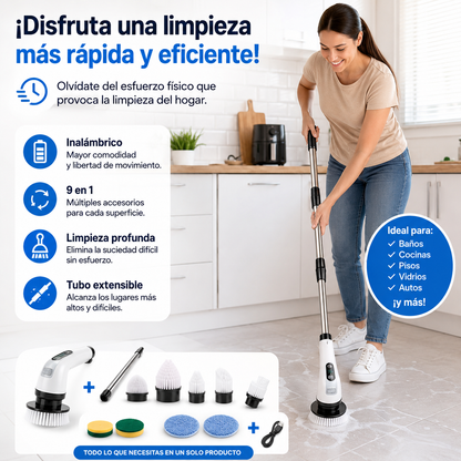 Cepillo eléctrico limpieza 9 en 1